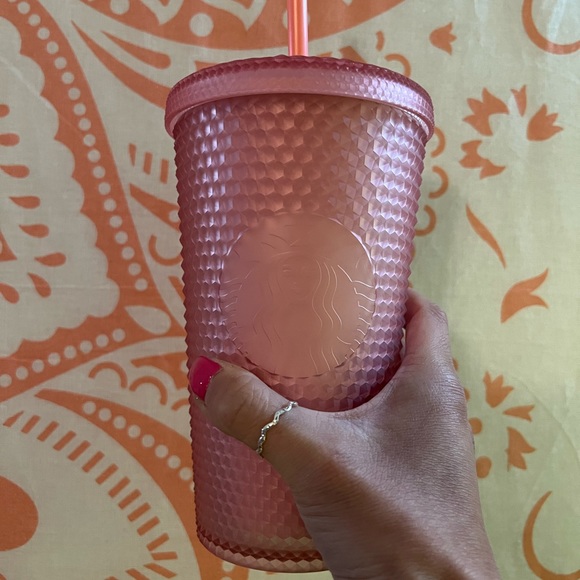BRAND NEW WITH TAGS! STARBUCKS pink lemonade soft touch studded tumbler set - Picture 2 of 7